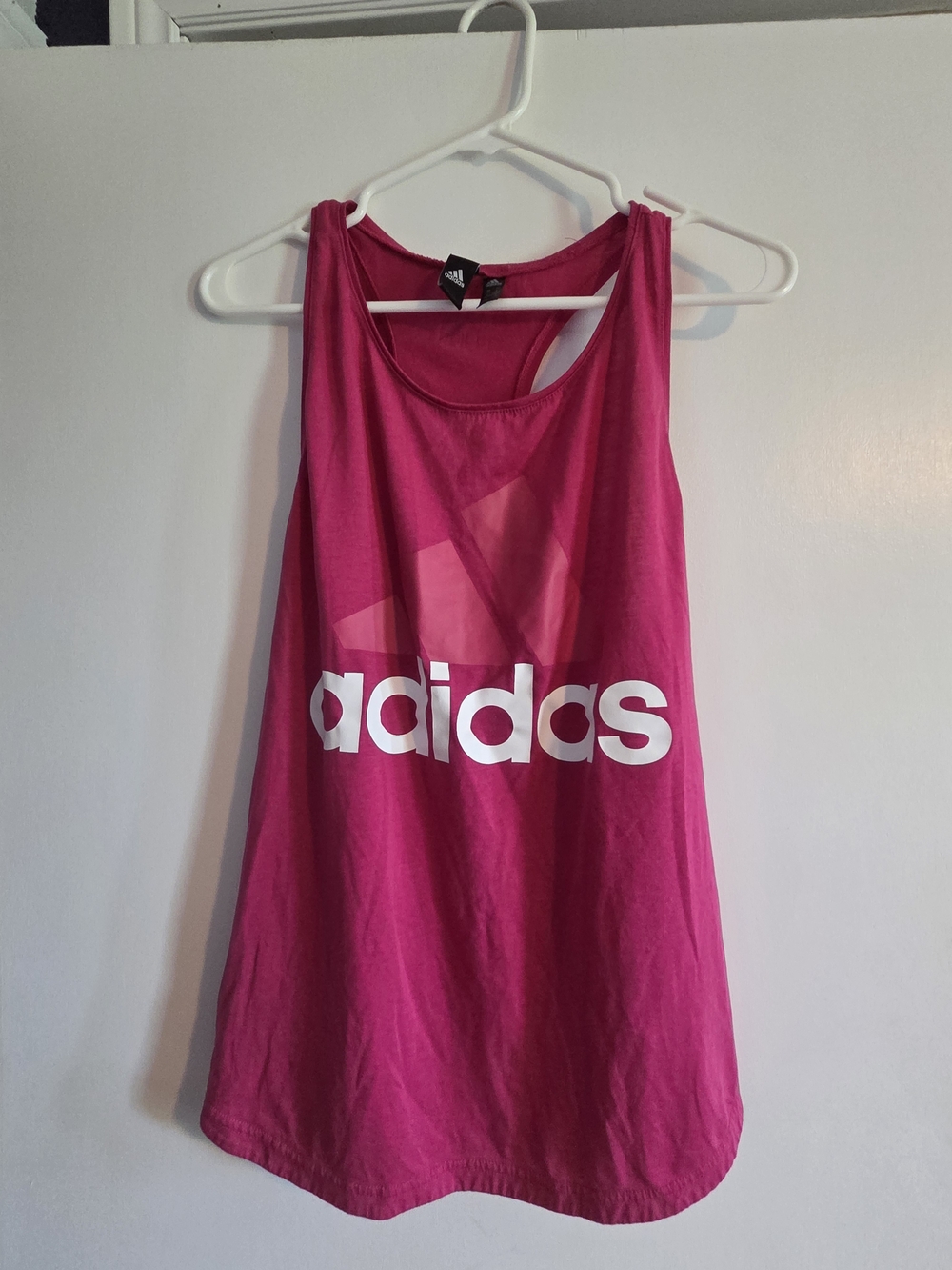 adidas Hot Pink Racerback Tank Top with Logo Tag